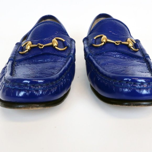 Gucci 1953 Horsebit Loafers Blue Patent Leather - Picture 2 of 8